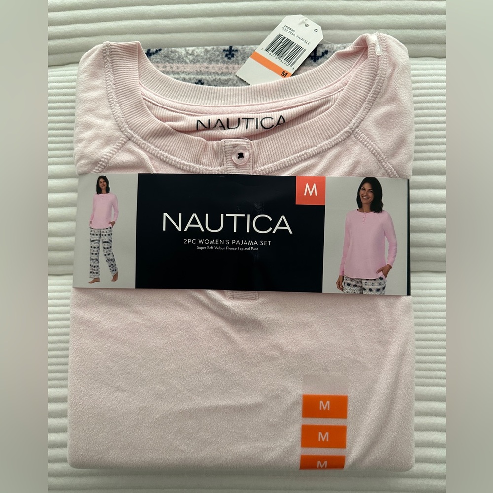 Nautica 2 Piece Super Soft Velour Fleece Pajama Set